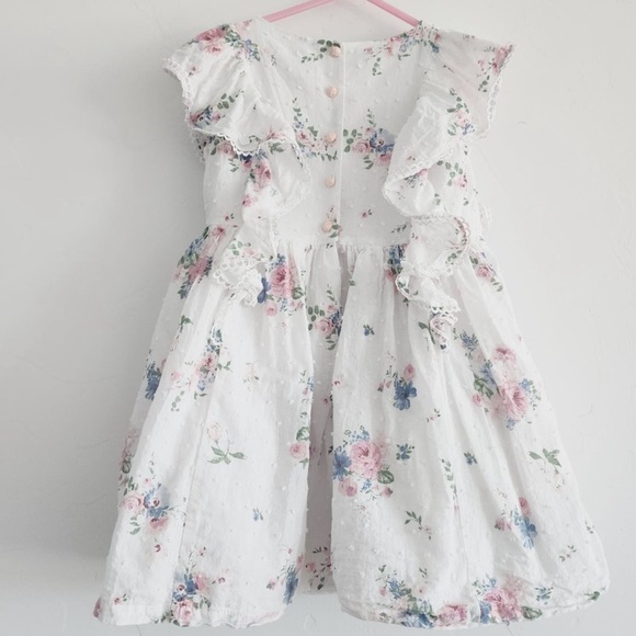 Catherine Malandrino Spring Flutter Sleeve Floral Cotton Dress 18 months - Picture 2 of 8